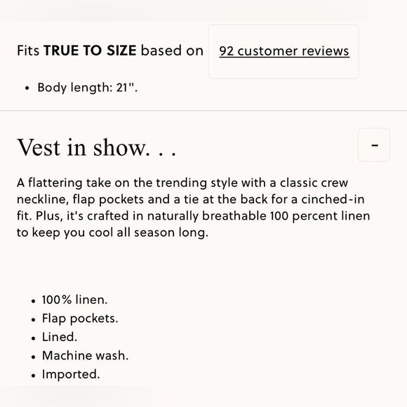 NWT J CREW Crewneck vest in linen in Navy - Picture 7 of 7